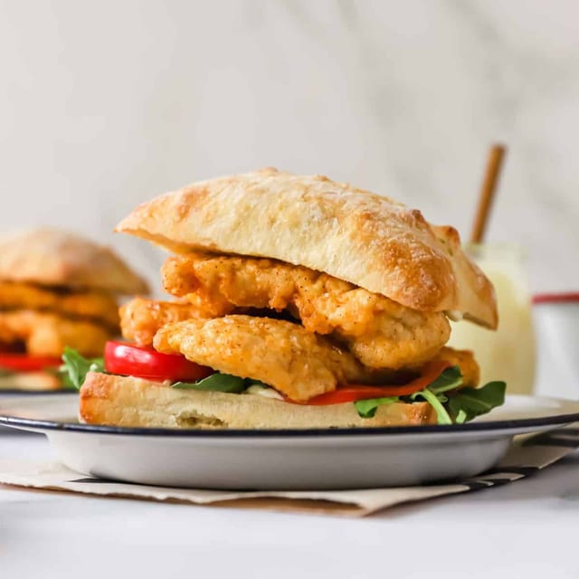 Chicken Cutlet on a Bun Basket.