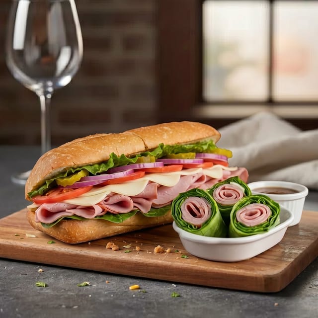 Ham and Provolone Sub.