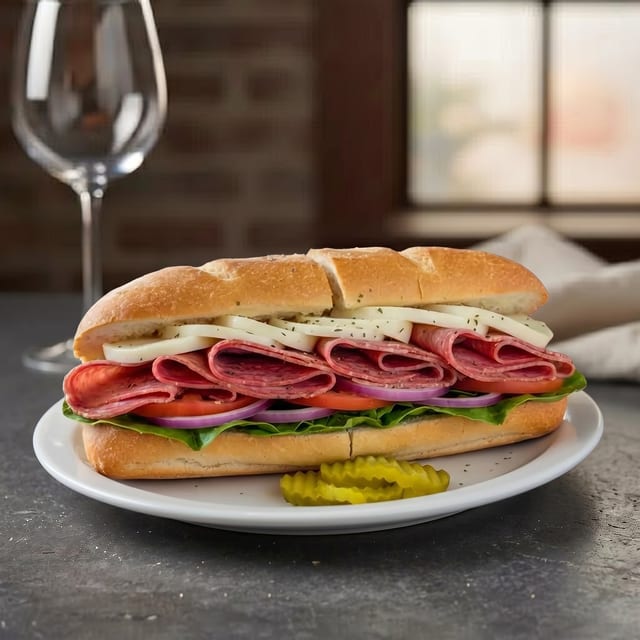 Salami and Provolone Sub.