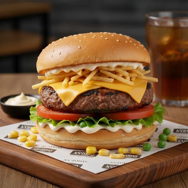 (X Salada) Cheeseburger Sandwich.